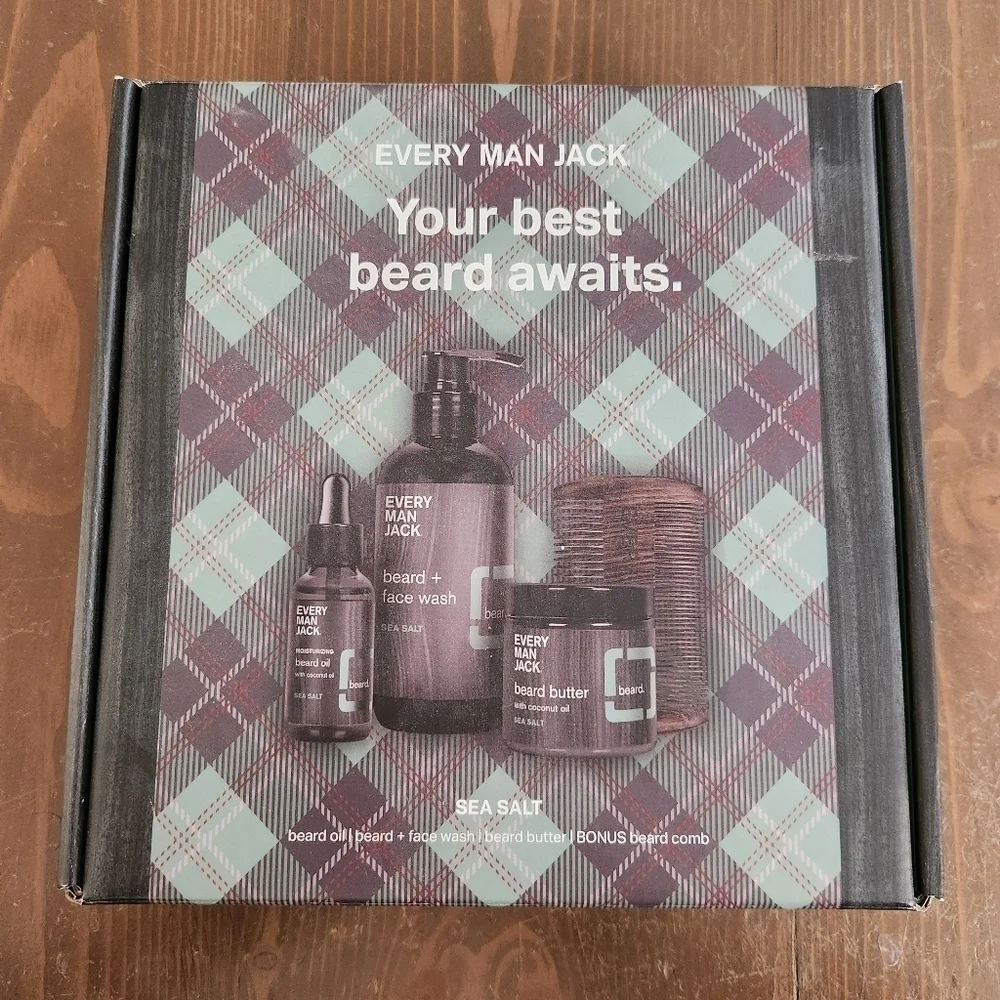 Every Man Jack Sea Salt Beard Kit - 4 Piece Set - OPEN BOX - New Never Used